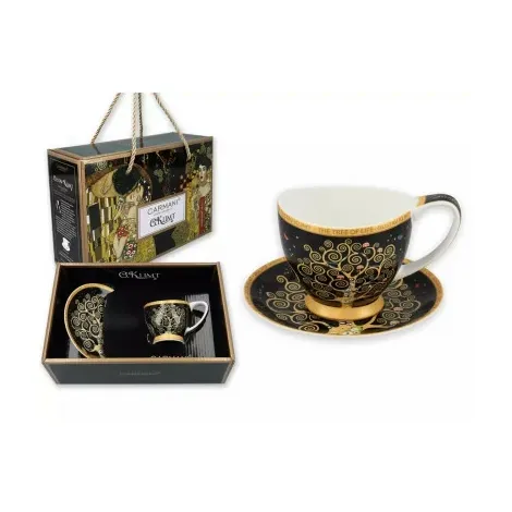 Filiżanka Carmani Vanessa 100ml espresso ze spodkiem - G. Klimt, Drzewo Życia